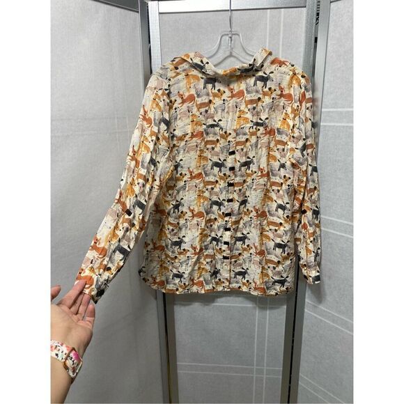 Multiples women’s dog printed blouse size L in petit - Picture 15 of 15